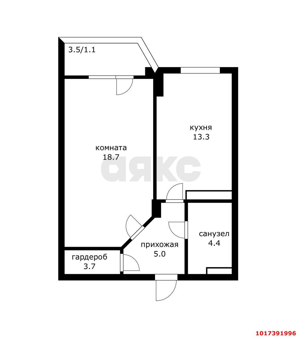 Фото №13: 1-комнатная квартира 45&nbsp;м², 13/16&nbsp;эт. - Краснодар, Центральный внутригородской округ, мкр. Школьный, ул. 9 Мая, 48/1к1