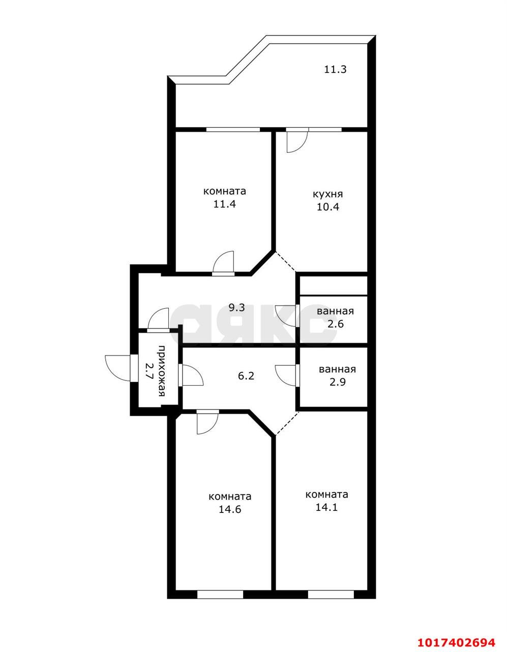 Фото №19: 3-комнатная квартира 90&nbsp;м², 11/11&nbsp;эт. - Краснодар, Прикубанский внутригородской округ, Музыкальный, мкр. ЖК Инсити, ул. Российская, 267/3к2