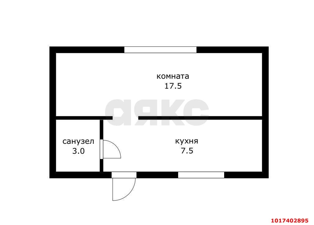 Фото №15: 1-комнатная квартира 28&nbsp;м², 1/2&nbsp;эт. - Краснодар, Западный внутригородской округ, мкр. Центральный, ул. имени Тургенева, 28