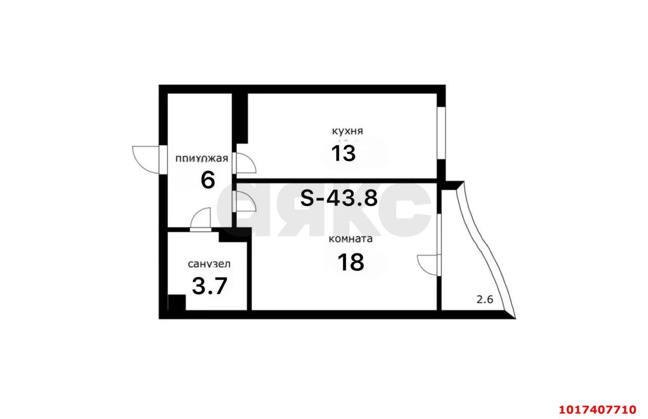 Фото №13: 1-комнатная квартира 44&nbsp;м², 16/16&nbsp;эт. - Краснодар, Прикубанский внутригородской округ, мкр. Краевая Клиническая Больница, ул. Домбайская, 6