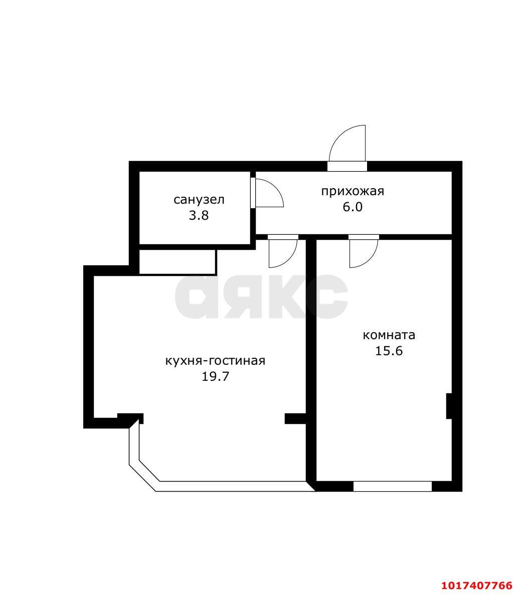 Фото №14: 1-комнатная квартира 45&nbsp;м², 9/9&nbsp;эт. - Яблоновский, ул. Гагарина, 188/2к1
