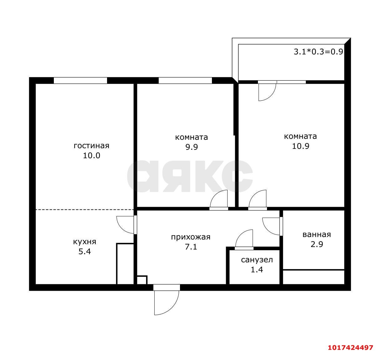 Фото №6: 2-комнатная квартира 50&nbsp;м², 10/24&nbsp;эт. - Краснодар, Прикубанский внутригородской округ, мкр. жилой комплекс Свобода, ул. Домбайская, 55к8