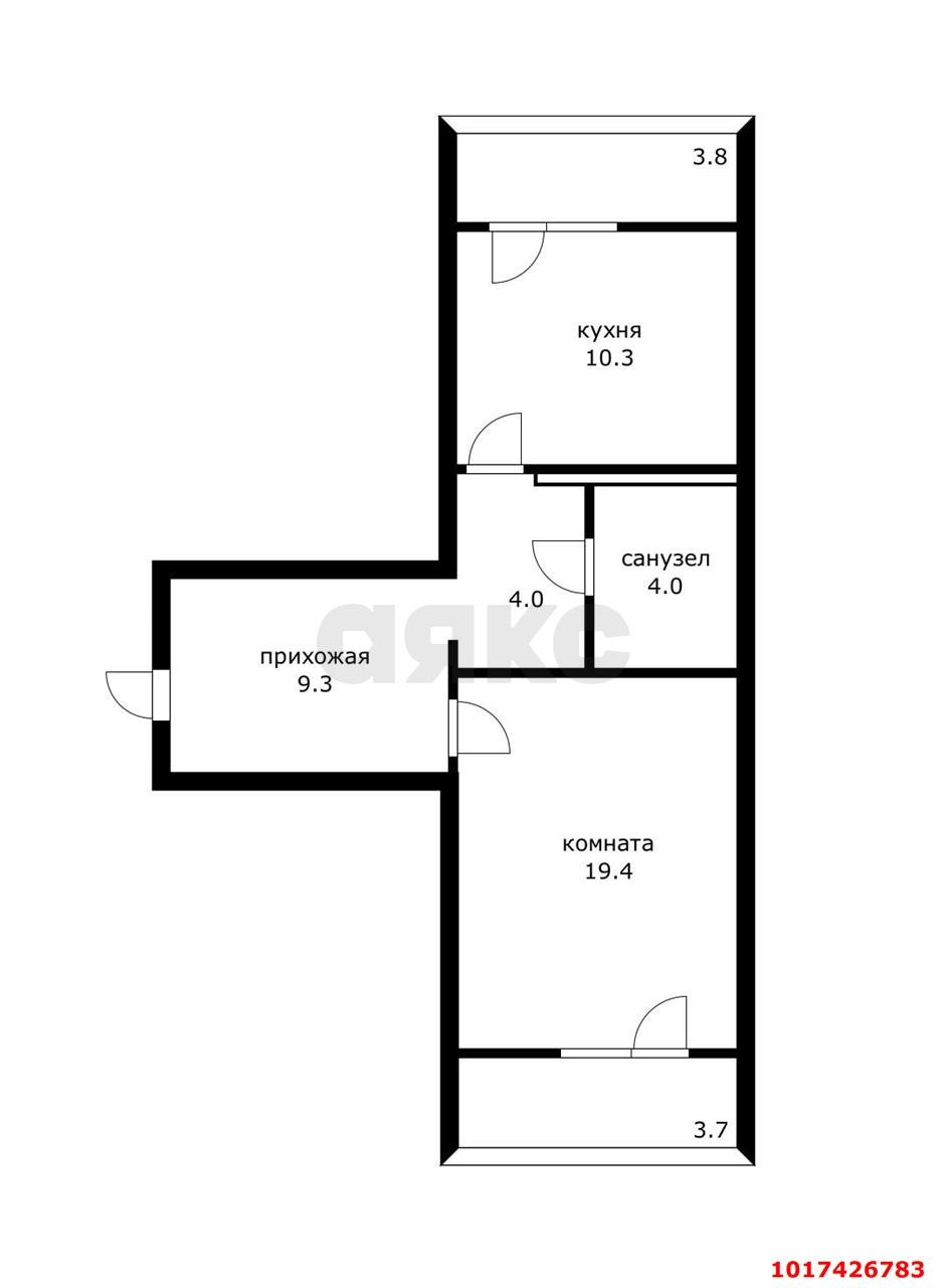 Фото №6: 1-комнатная квартира 47&nbsp;м², 3/16&nbsp;эт. - Краснодар, Центральный внутригородской округ, жилой комплекс имени Чехова, мкр. Дубинка, ул. имени Чехова, 6