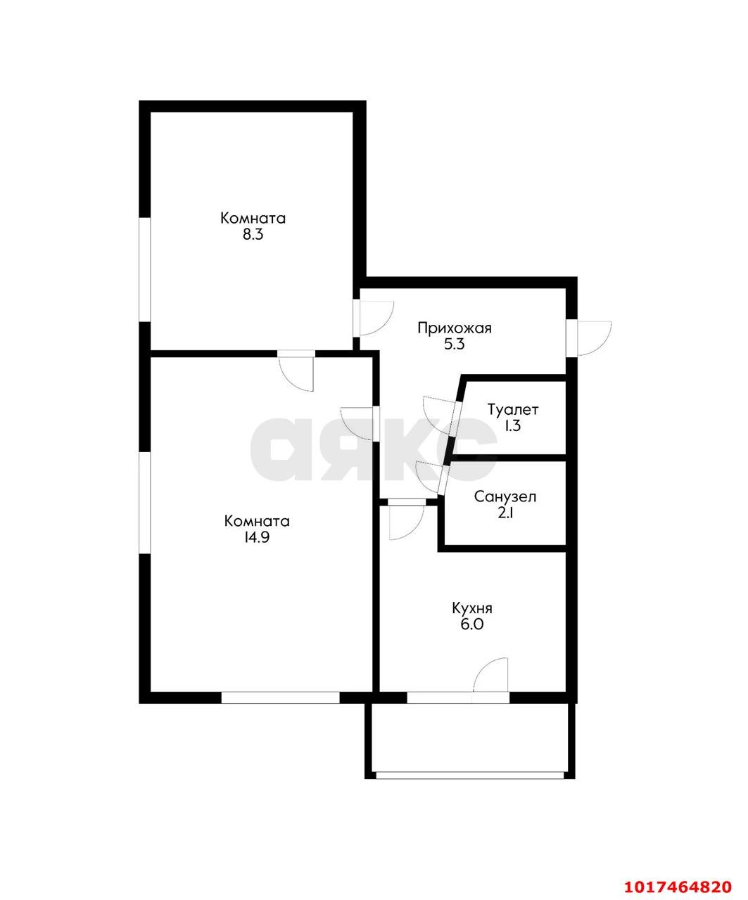 Фото №14: 2-комнатная квартира 37&nbsp;м², 4/5&nbsp;эт. - Краснодар, Западный внутригородской округ, мкр. Фестивальный, ул. имени Тургенева, 166
