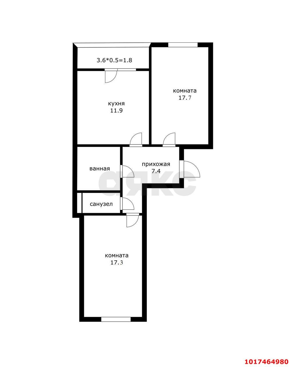 Фото №8: 2-комнатная квартира 63&nbsp;м², 3/16&nbsp;эт. - Краснодар, Прикубанский внутригородской округ, 40 лет Победы, мкр. жилой комплекс Симфония, ул. Российская, 72/6