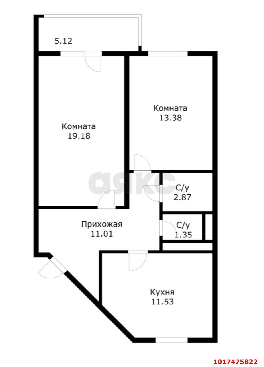 Фото №3: 2-комнатная квартира 66&nbsp;м², 2/16&nbsp;эт. - Краснодар, Прикубанский внутригородской округ, Музыкальный, мкр. ЖК Жемчужина, ул. имени Ф.И. Шаляпина, 30/1к2