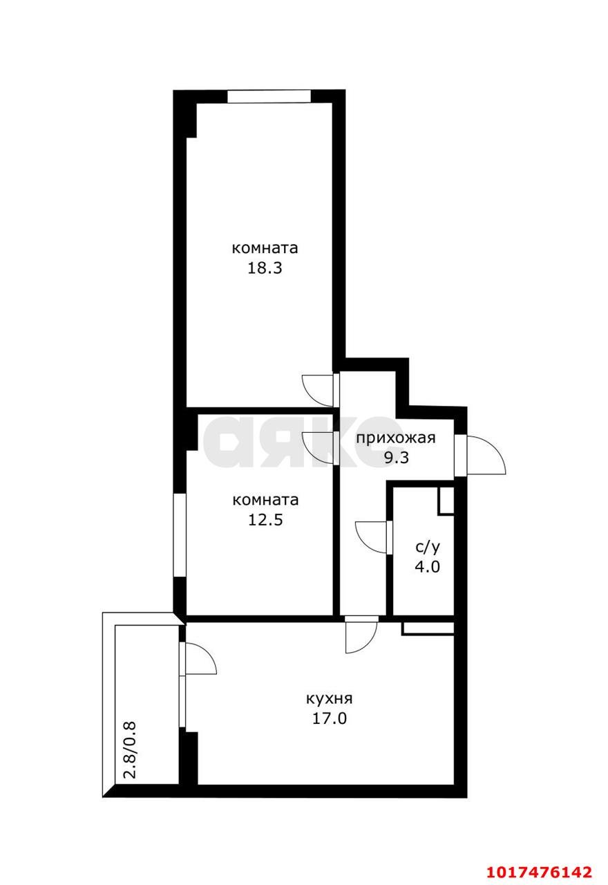 Фото №2: 2-комнатная квартира 61&nbsp;м², 3/5&nbsp;эт. - Краснодар, Прикубанский внутригородской округ, мкр. жилой комплекс Усадьба, ул. имени Валерия Вишневецкого, 9