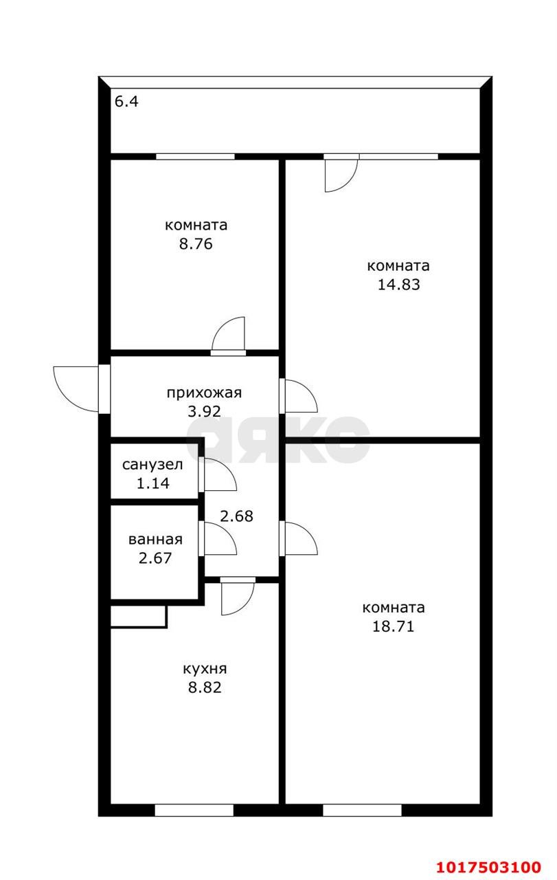 Фото №15: 3-комнатная квартира 67&nbsp;м², 5/5&nbsp;эт. - Ленина, мкр. Карасунский внутригородской округ, ул. Наримановская, 40