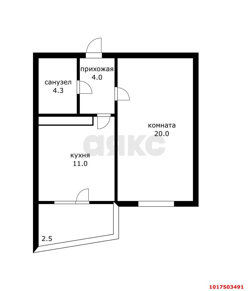 Фото №3: 1-комнатная квартира 41&nbsp;м², 2/16&nbsp;эт. - Краснодар, Прикубанский внутригородской округ, мкр. Новый, ул. Высотная, 7
