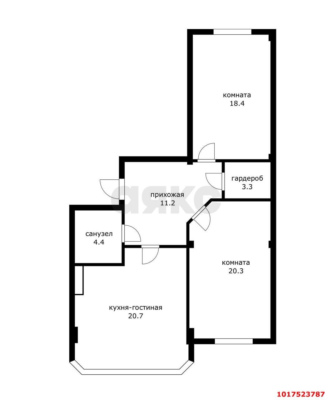 Фото №13: 2-комнатная квартира 78&nbsp;м², 5/5&nbsp;эт. - Яблоновский, ул. Космическая, 88/2к1