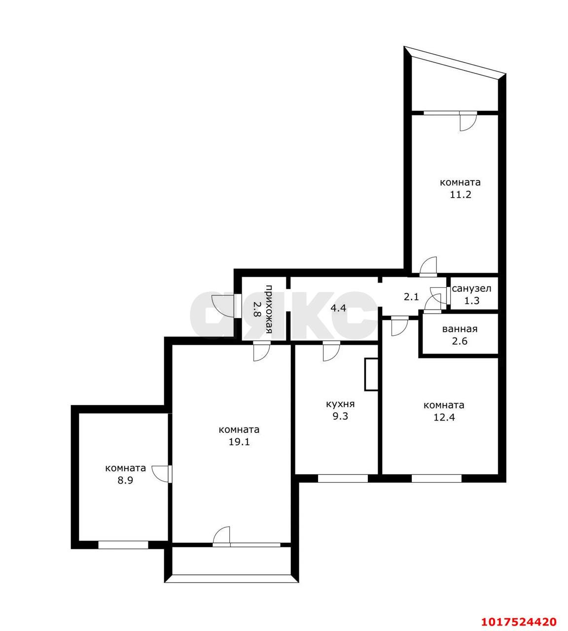 Фото №14: 3-комнатная квартира 85&nbsp;м², 8/9&nbsp;эт. - Краснодар, Карасунский внутригородской округ, мкр. Комсомольский, ул. Уральская, 200