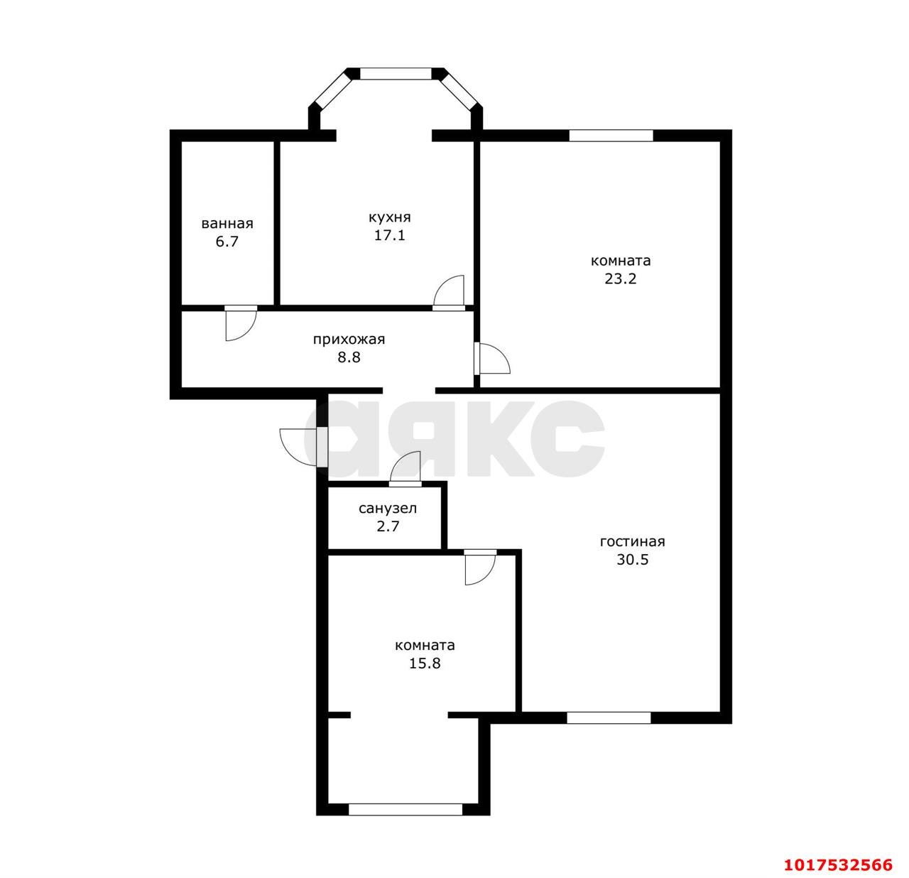 Фото №15: 3-комнатная квартира 104&nbsp;м², 2/9&nbsp;эт. - Яблоновский, ул. Космическая, 94к2