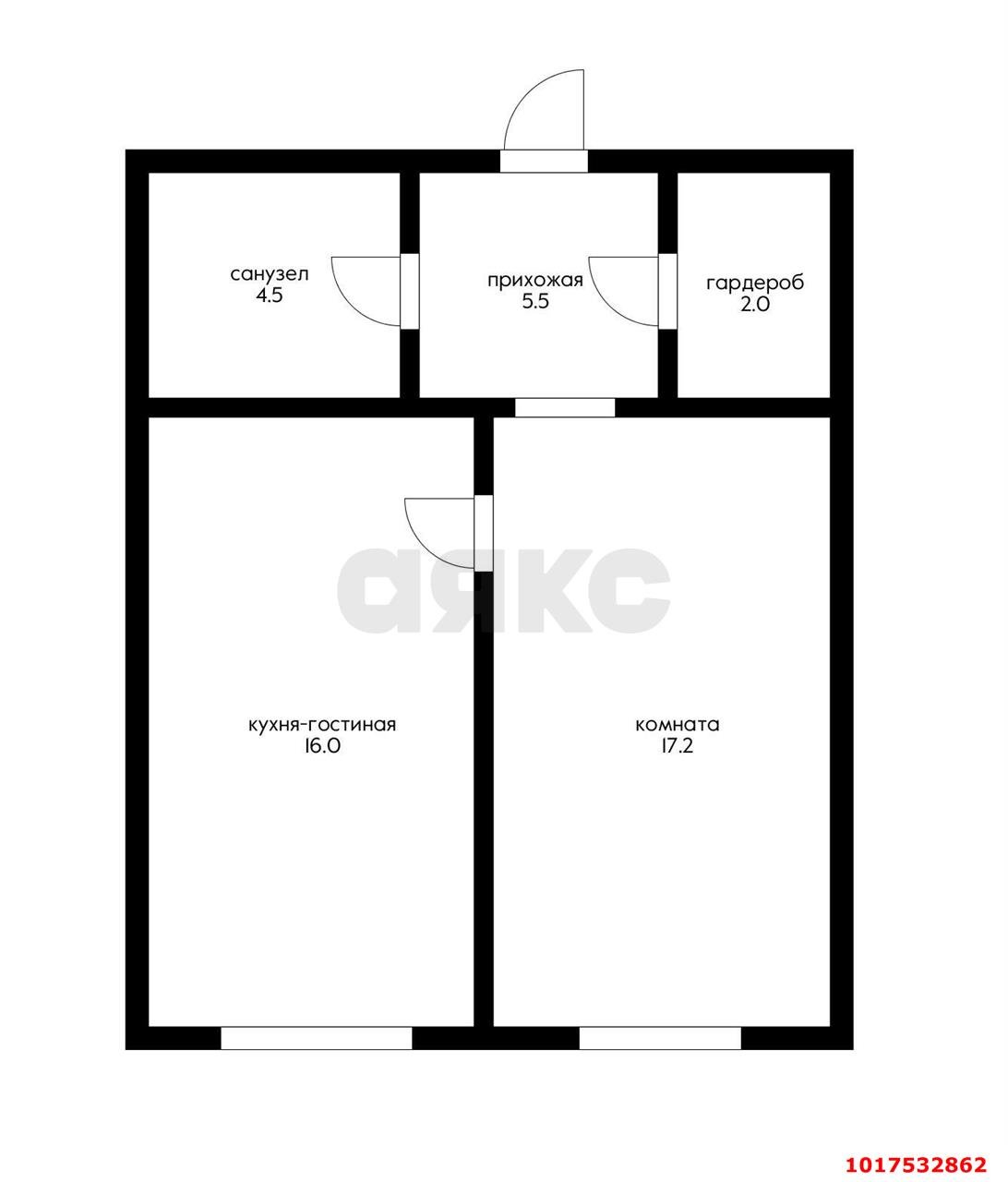 Фото №11: 1-комнатная квартира 45&nbsp;м², 2/4&nbsp;эт. - Краснодар, Прикубанский внутригородской округ, мкр. Фестивальный, ул. Сергея Михалёва, 2А