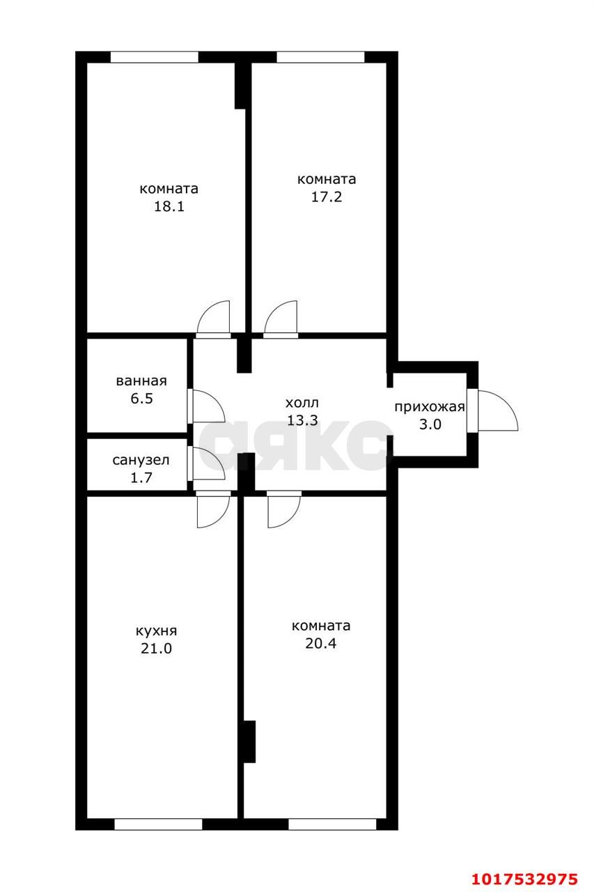 Фото №19: 3-комнатная квартира 100&nbsp;м², 2/3&nbsp;эт. - Краснодар, Прикубанский внутригородской округ, мкр. Фестивальный, ул. Сергея Михалёва, 2Б