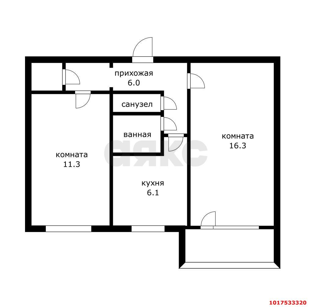 Фото №12: 2-комнатная квартира 44&nbsp;м², 2/5&nbsp;эт. - Краснодар, Карасунский внутригородской округ, мкр. Хлопчато-бумажный Комбинат, ул. Новгородская, 13