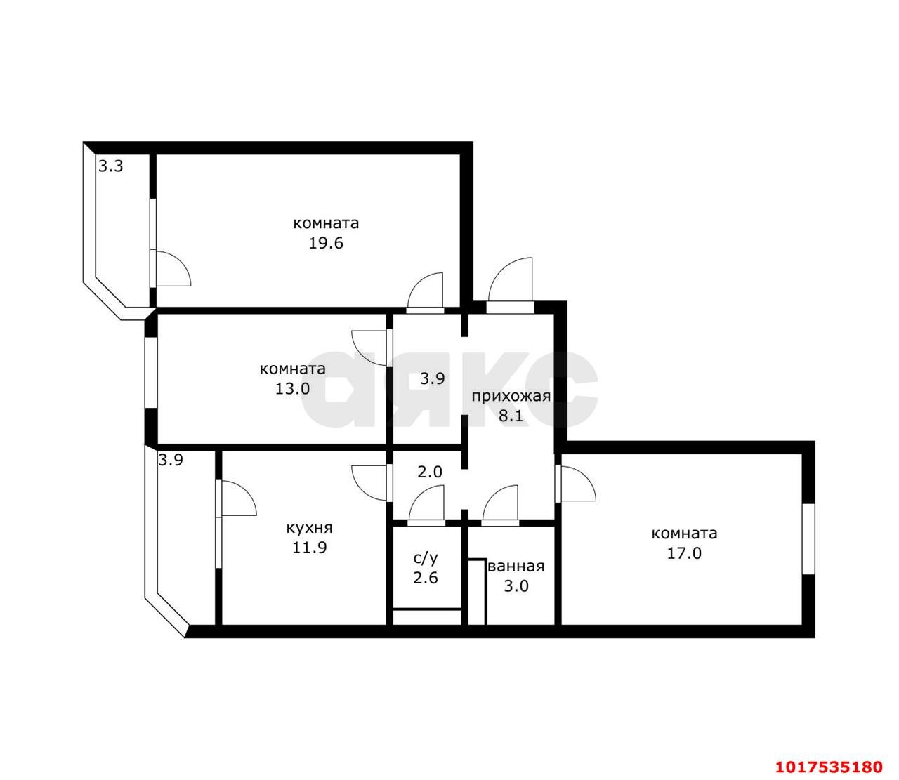 Фото №17: 3-комнатная квартира 87&nbsp;м², 11/12&nbsp;эт. - Краснодар, Карасунский внутригородской округ, Почтовый, мкр. жилой комплекс Дом у реки, ул. Кружевная, 6