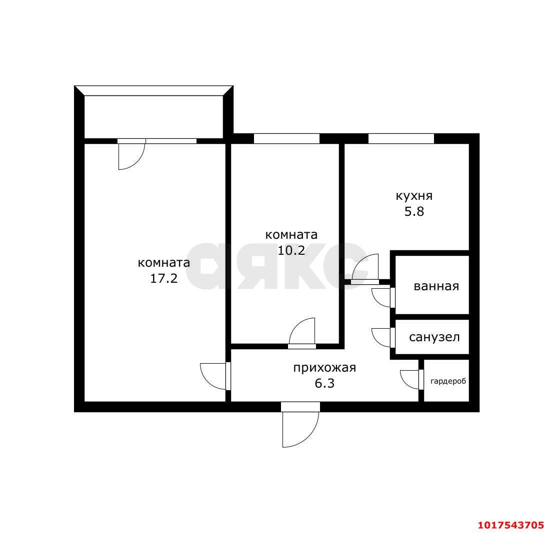 Фото №4: 2-комнатная квартира 47&nbsp;м², 3/5&nbsp;эт. - Краснодар, Прикубанский внутригородской округ, мкр. Славянский, ул. Азовская, 16