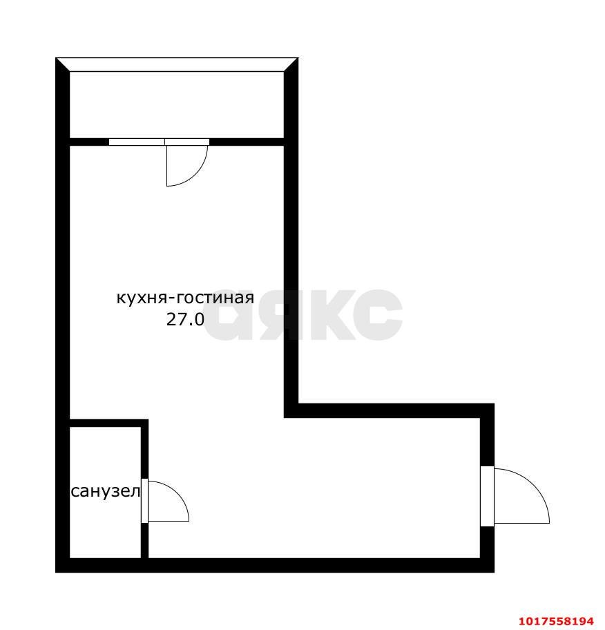 Фото №12: Студия 27&nbsp;м², 1/6&nbsp;эт. - Российский, мкр. Прикубанский внутригородской округ, ул. Альпийская, 3