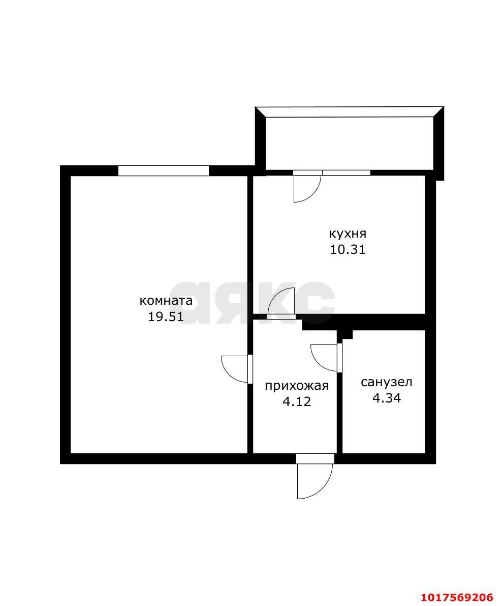 Фото №9: 1-комнатная квартира 42&nbsp;м², 3/12&nbsp;эт. - Краснодар, Прикубанский внутригородской округ, мкр. Новый, ул. 9-я Тихая, 25