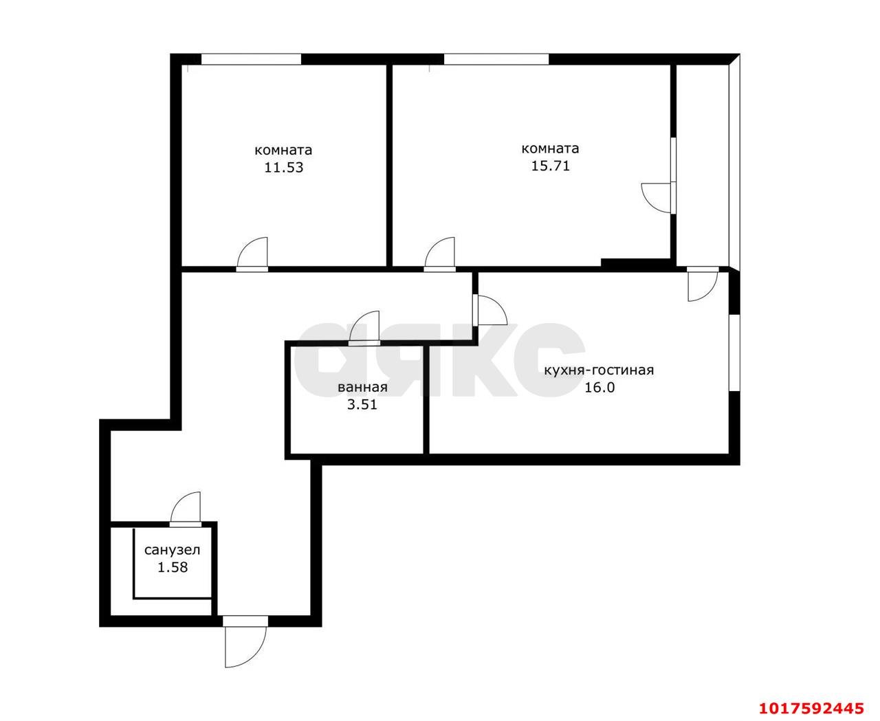 Фото №6: 2-комнатная квартира 64&nbsp;м², 2/24&nbsp;эт. - Знаменский, Карасунский внутригородской округ, мкр. Родные Просторы, ул. Природная, 10Бк4