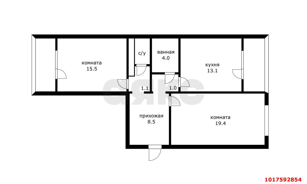 Фото №12: 2-комнатная квартира 70&nbsp;м², 1/16&nbsp;эт. - Краснодар, Карасунский внутригородской округ, мкр. Почтовый, пр-кт имени писателя Знаменского, 31к1