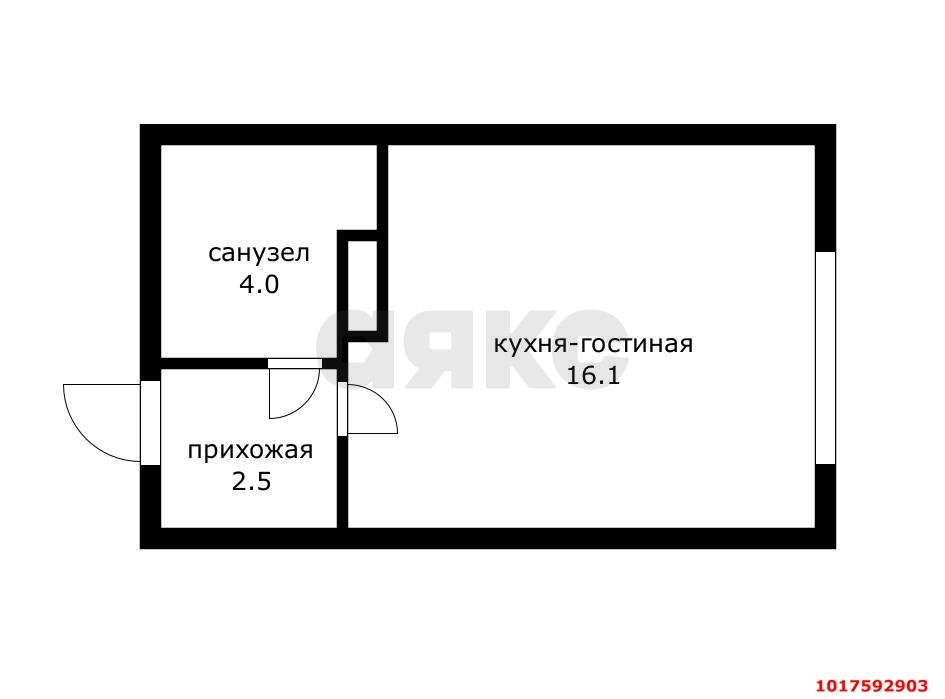 Фото №4: Студия 22&nbsp;м², 5/16&nbsp;эт. - Краснодар, Прикубанский внутригородской округ, мкр. Парк Победы, ул. имени Героя Ростовского, 16к3