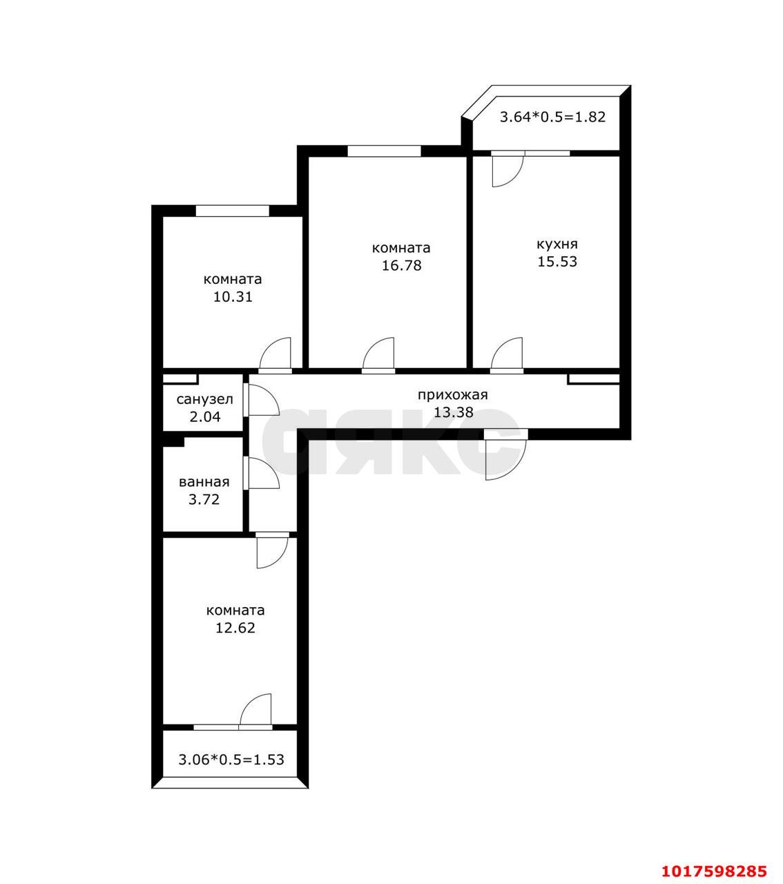 Фото №20: 3-комнатная квартира 82&nbsp;м², 13/24&nbsp;эт. - Краснодар, Карасунский внутригородской округ, Камвольно-суконный Комбинат, мкр. ЖК Урал, ул. Уральская, 87/7