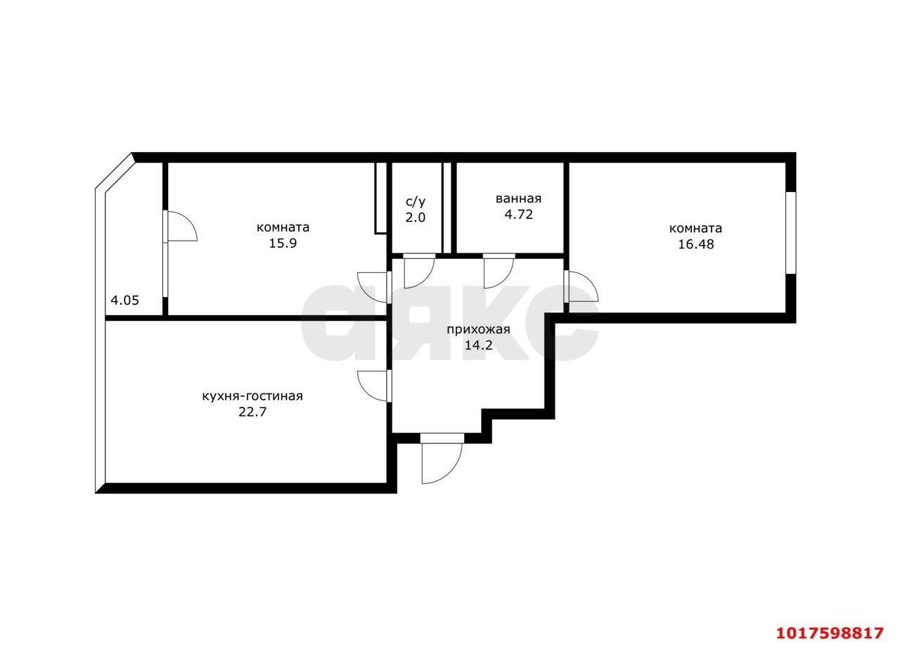 Фото №30: 2-комнатная квартира 75&nbsp;м², 13/19&nbsp;эт. - Краснодар, Западный внутригородской округ, мкр. Горгаз, ул. Николая Кондратенко, 6к2