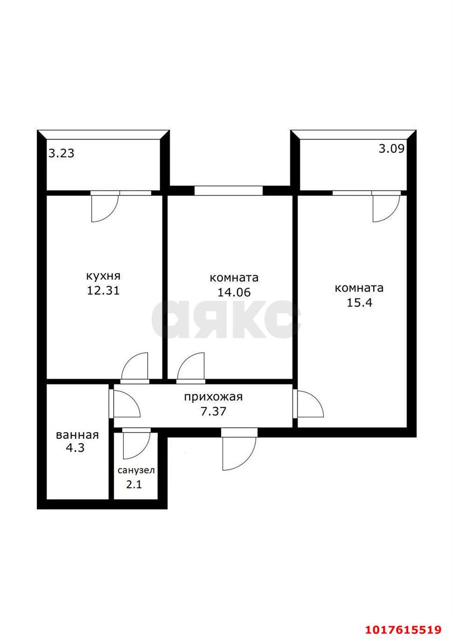 Фото №4: 2-комнатная квартира 59&nbsp;м², 1/4&nbsp;эт. - Российский, мкр. Прикубанский внутригородской округ, ул. Ратной Славы, 46