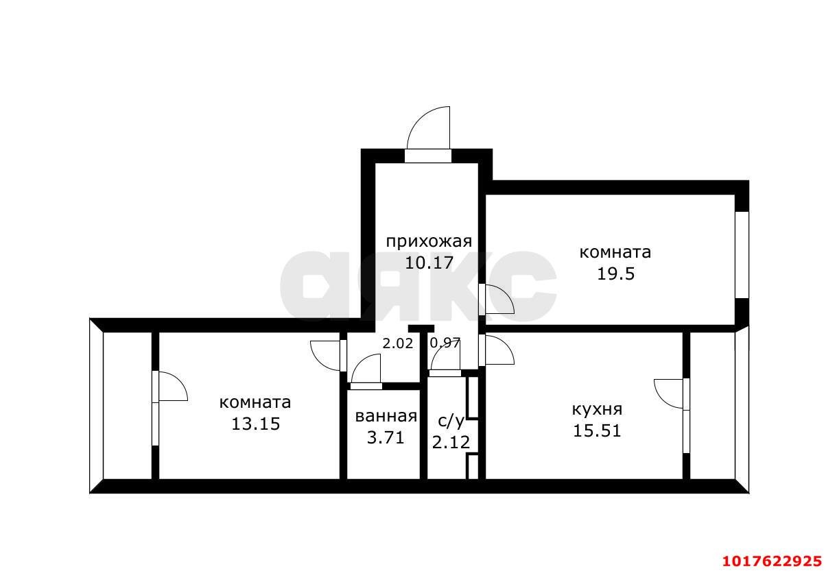 Фото №18: 2-комнатная квартира 74&nbsp;м², 2/14&nbsp;эт. - Краснодар, Западный внутригородской округ, мкр. Юбилейный, ул. Рождественская набережная, 31