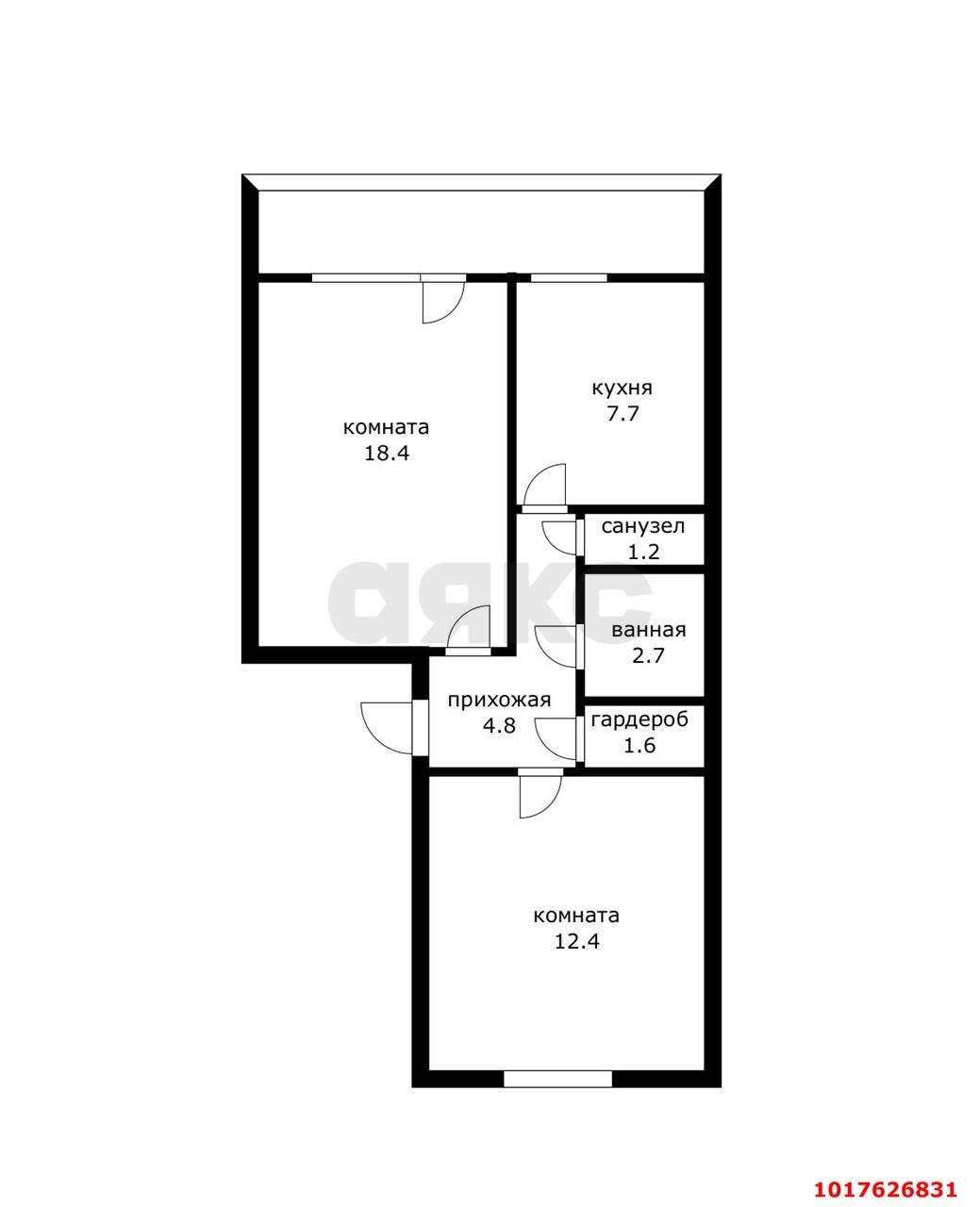 Фото №1: 2-комнатная квартира 48&nbsp;м², 1/5&nbsp;эт. - Яблоновский, ул. Космическая, 37