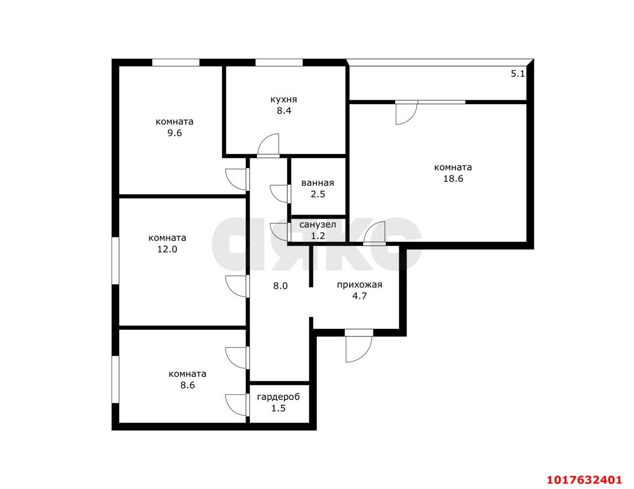 Фото №15: 4-комнатная квартира 75&nbsp;м², 1/9&nbsp;эт. - Адыгейск, ул. Пролетарская, 13