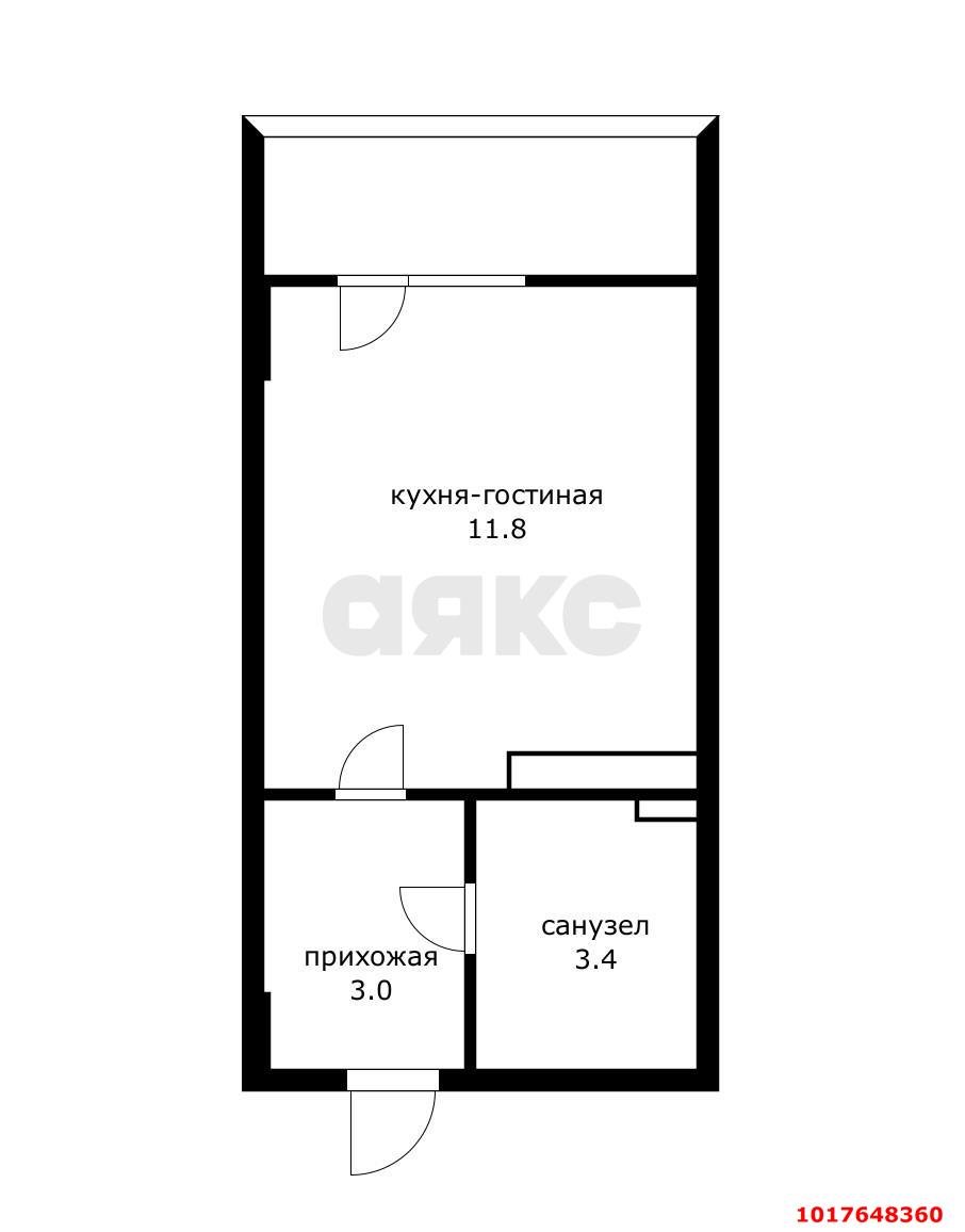 Фото №6: Студия 22&nbsp;м², 2/5&nbsp;эт. - Краснодар, Прикубанский внутригородской округ, мкр. ЖК Подсолнухи, ул. Сахалинская, 15к2
