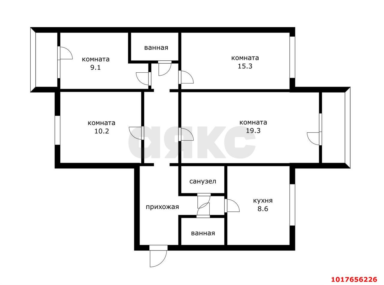 Фото №19: 4-комнатная квартира 90&nbsp;м², 5/9&nbsp;эт. - Краснодар, Прикубанский внутригородской округ, мкр. Завод Измерительных Приборов, ул. имени 40-летия Победы, 33/3