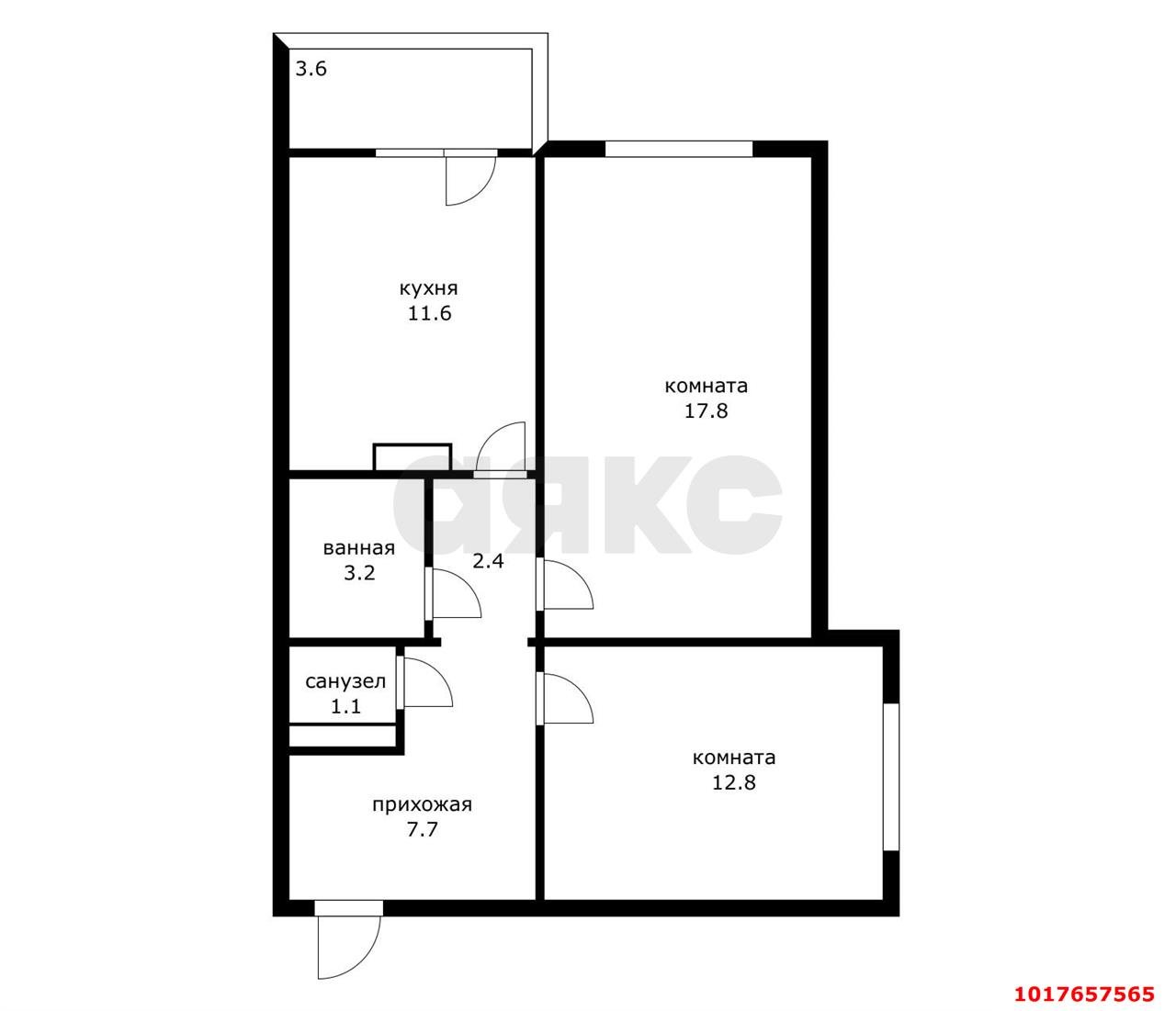 Фото №14: 2-комнатная квартира 60&nbsp;м², 8/16&nbsp;эт. - Краснодар, Прикубанский внутригородской округ, ЖК Кубанский, мкр. Завод Измерительных Приборов, ул. Зиповская, 46
