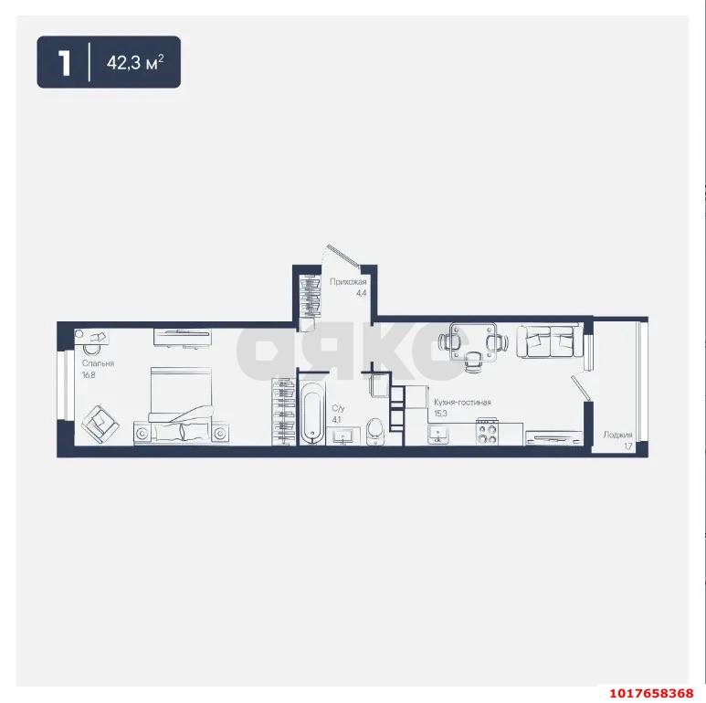 Фото №17: 1-комнатная квартира 45&nbsp;м², 13/18&nbsp;эт. - Краснодар, Прикубанский внутригородской округ, мкр. культурный квартал Эрмитаж, ул. им. Мурата Ахеджака, 26
