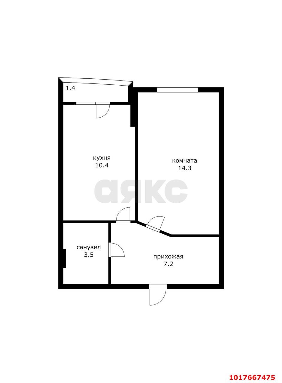 Фото №7: 1-комнатная квартира 35&nbsp;м², 2/3&nbsp;эт. - Афипский, ул. Победы, 22/1