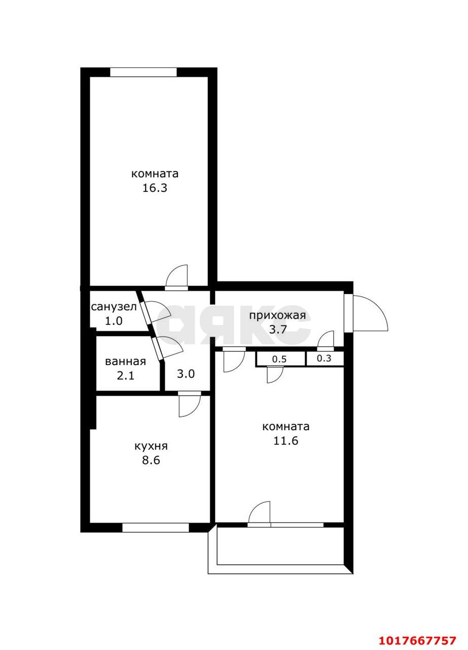 Фото №9: 2-комнатная квартира 50&nbsp;м², 5/5&nbsp;эт. - Краснодар, Прикубанский внутригородской округ, мкр. Авиагородок, ул. Авиагородок, 27