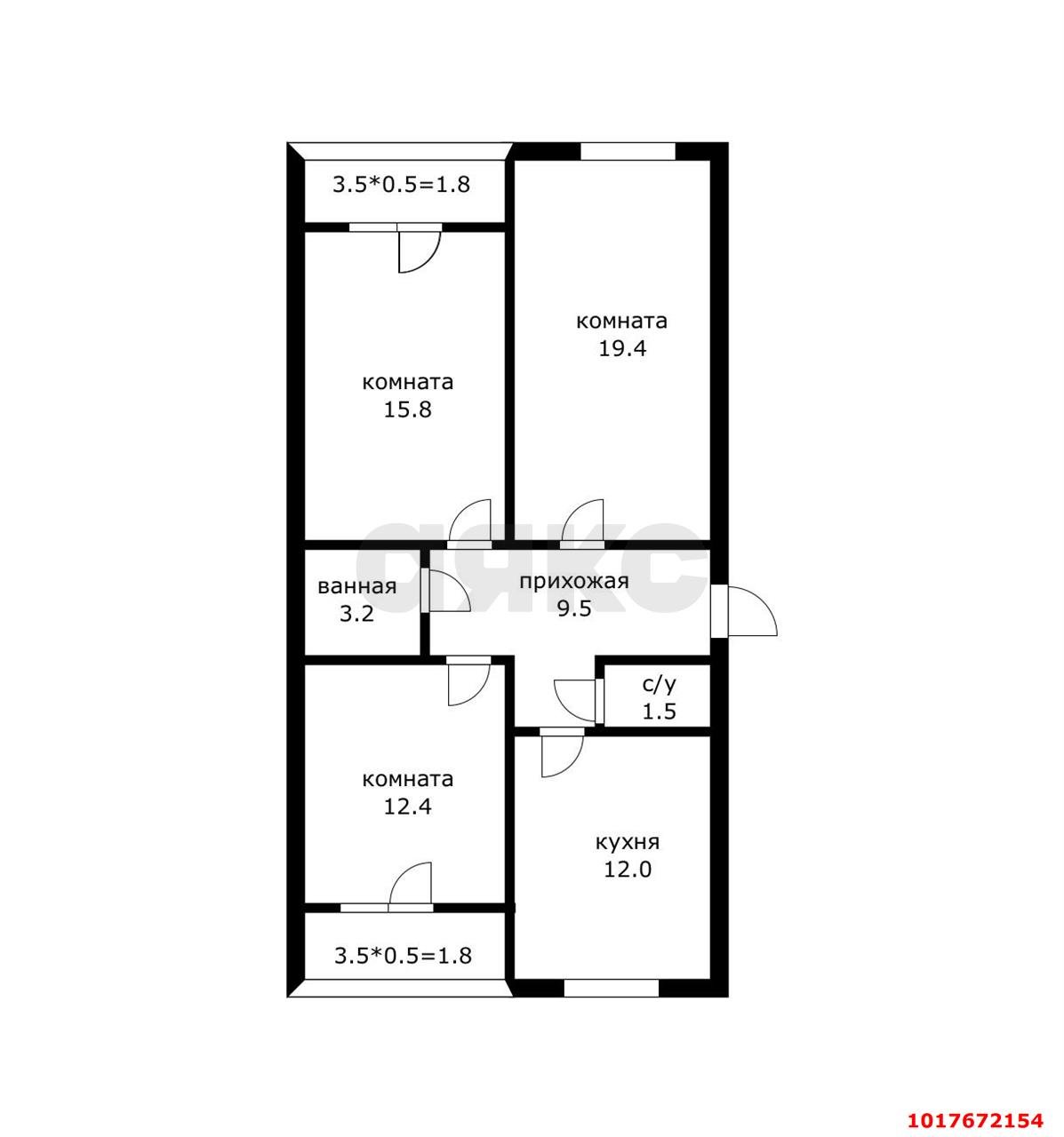 Фото №14: 3-комнатная квартира 73&nbsp;м², 3/5&nbsp;эт. - Новая Адыгея, мкр. жилой комплекс Мега, ул. Бжегокайская, 90/2к4