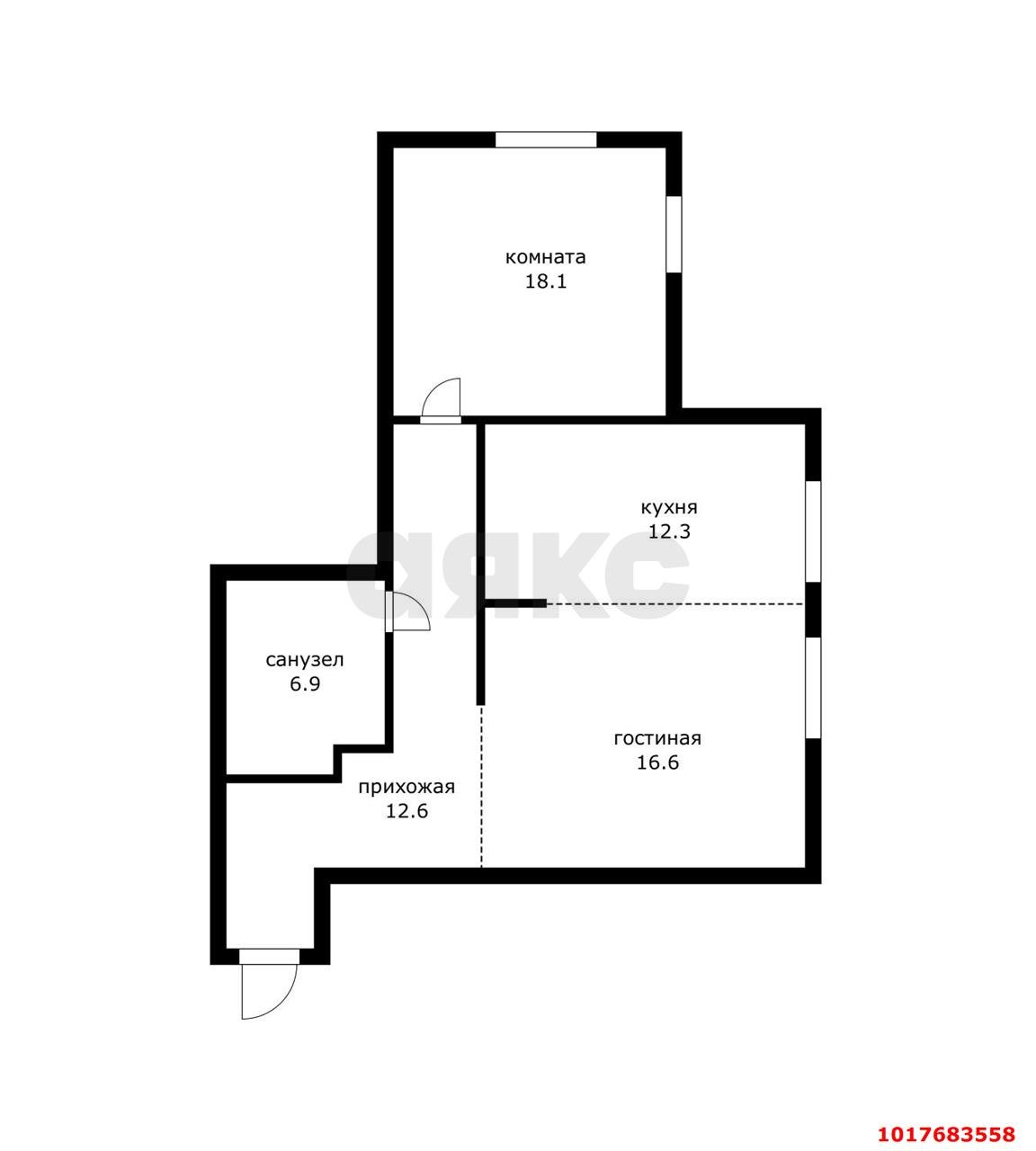 Фото №5: 1-комнатная квартира 66&nbsp;м², 4/4&nbsp;эт. - Краснодар, Прикубанский внутригородской округ, мкр. Круглик, ул. Баканская, 38