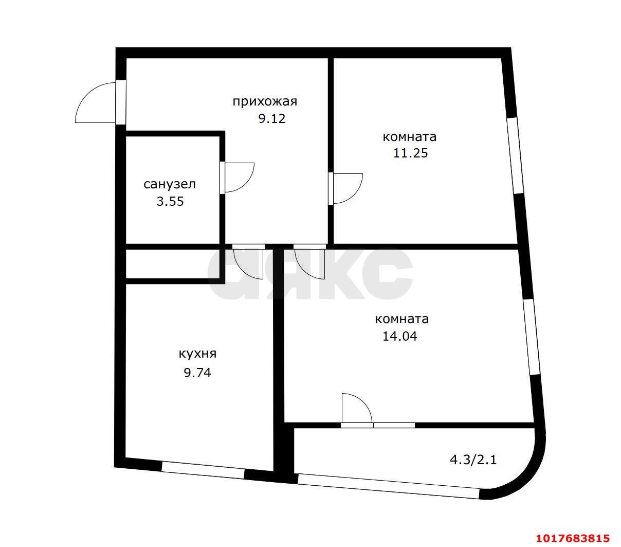 Фото №14: 2-комнатная квартира 51&nbsp;м², 16/24&nbsp;эт. - Берёзовый, Прикубанский внутригородской округ, Витаминкомбинат, мкр. жилой комплекс Огурцы, ул. Целиноградская, 2И