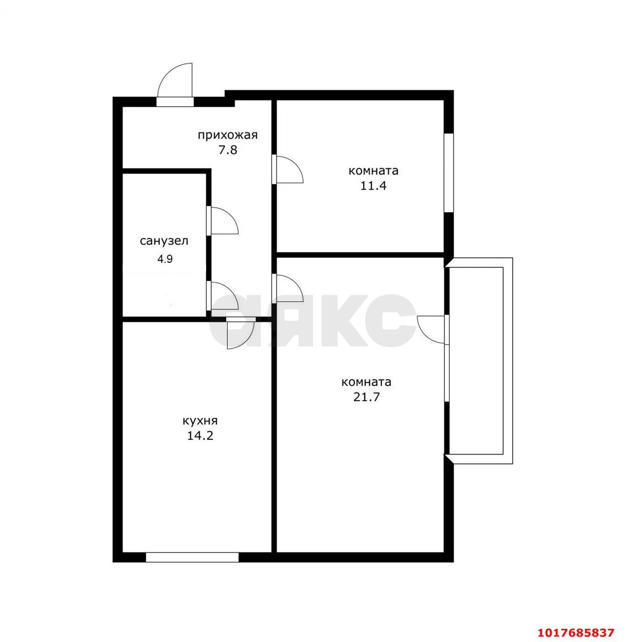 Фото №8: 2-комнатная квартира 64&nbsp;м², 4/4&nbsp;эт. - Краснодар, Прикубанский внутригородской округ, Калинино, мкр. Завод Радиоизмерительных Приборов, ул. Российская, 432