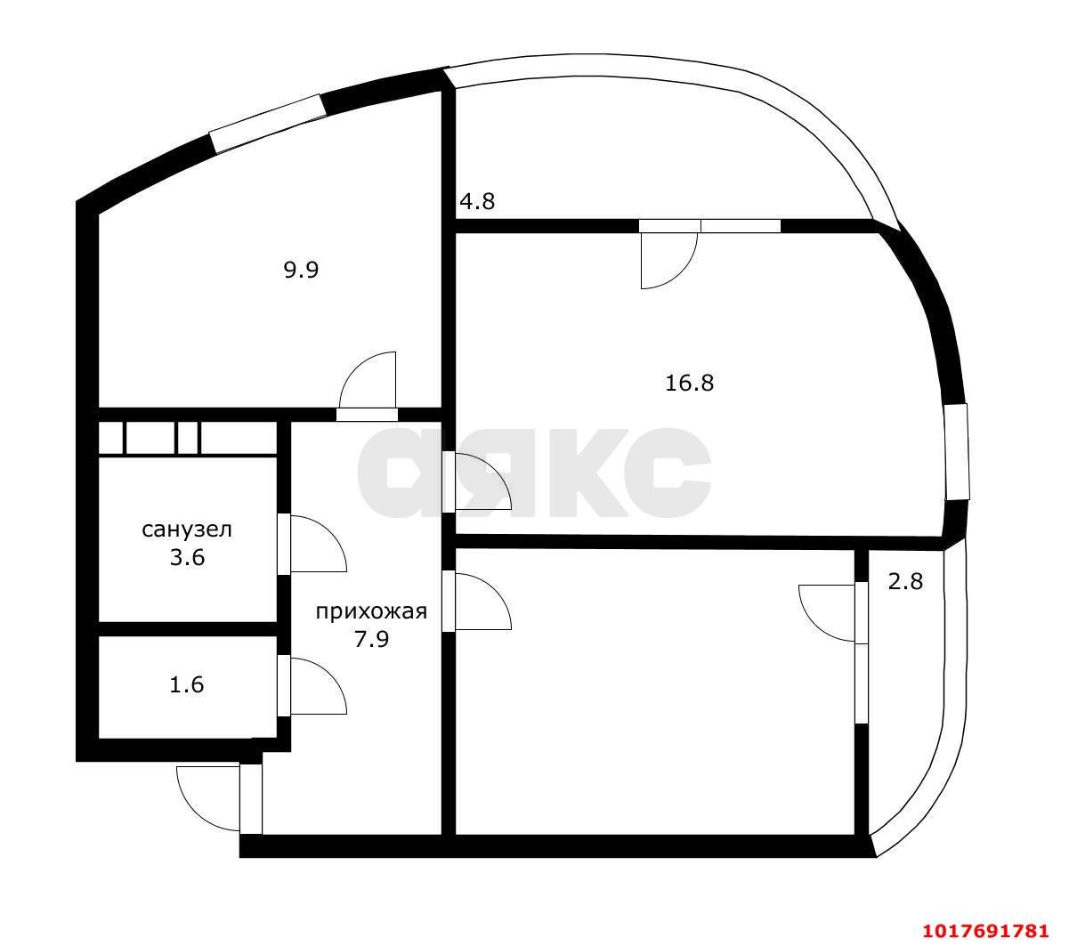 Фото №15: 2-комнатная квартира 60&nbsp;м², 18/24&nbsp;эт. - Краснодар, Центральный внутригородской округ, Черёмушки, мкр. ЖК Фонтаны, ул. Воронежская, 47/14