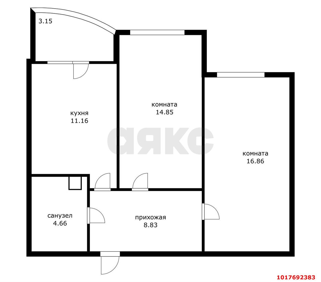 Фото №2: 2-комнатная квартира 55&nbsp;м², 19/21&nbsp;эт. - Краснодар, Прикубанский внутригородской округ, Россинского, мкр. жилой комплекс Red777, ул. Адмирала Крузенштерна, 5