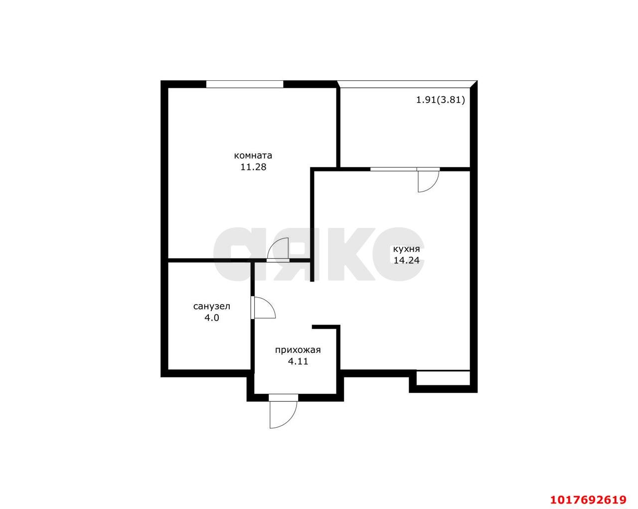 Фото №15: 1-комнатная квартира 40&nbsp;м², 4/16&nbsp;эт. - Краснодар, Карасунский внутригородской округ, Хлопчато-бумажный Комбинат, мкр. жилой квартал Патрики