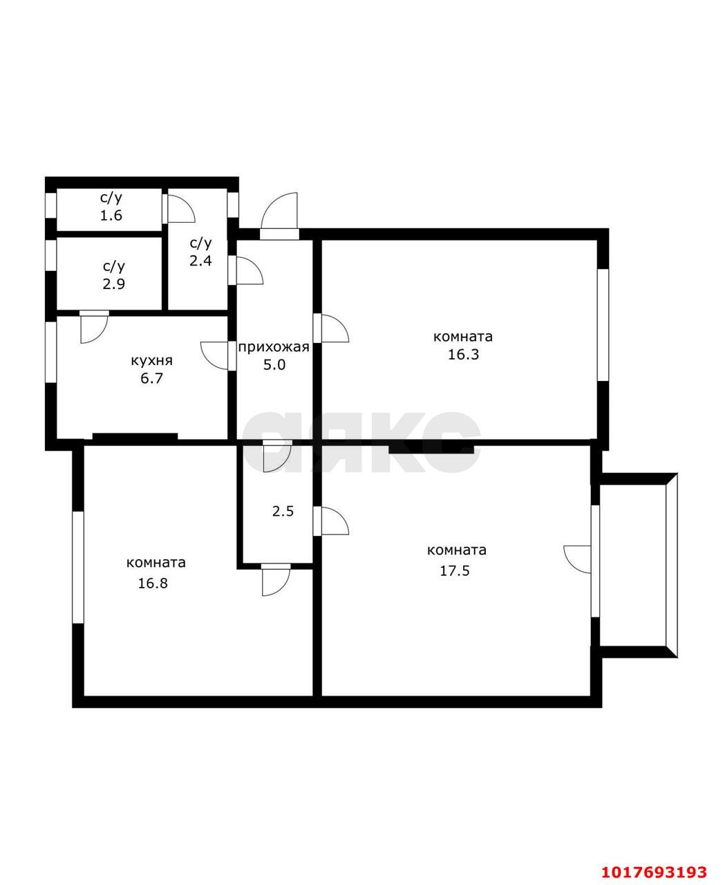 Фото №15: 3-комнатная квартира 73&nbsp;м², 3/3&nbsp;эт. - Краснодар, Центральный внутригородской округ, Покровка, мкр. Центральный, ул. Володарского, 4
