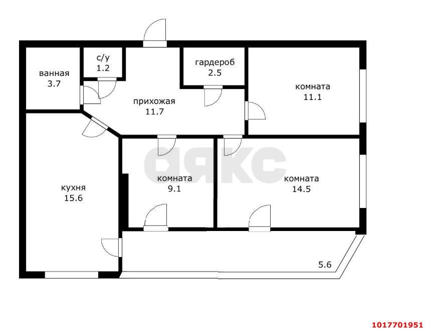 Фото №25: 3-комнатная квартира 72&nbsp;м², 7/8&nbsp;эт. - Краснодар, Прикубанский внутригородской округ, мкр. Музыкальный, ул. имени И.И. Дунаевского, 22А