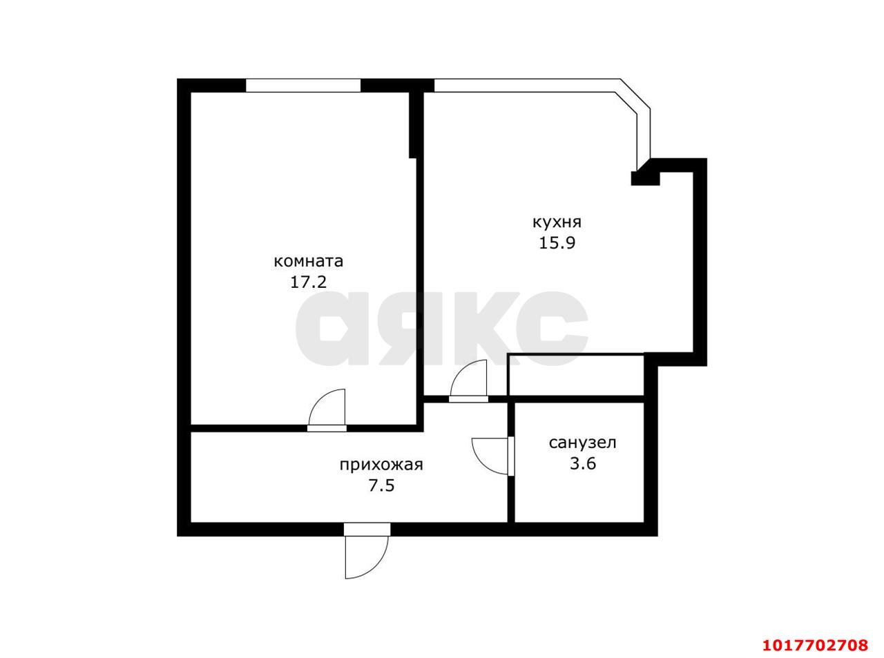 Фото №2: 1-комнатная квартира 44&nbsp;м², 7/11&nbsp;эт. - Яблоновский, ул. Гагарина, 148/4к2