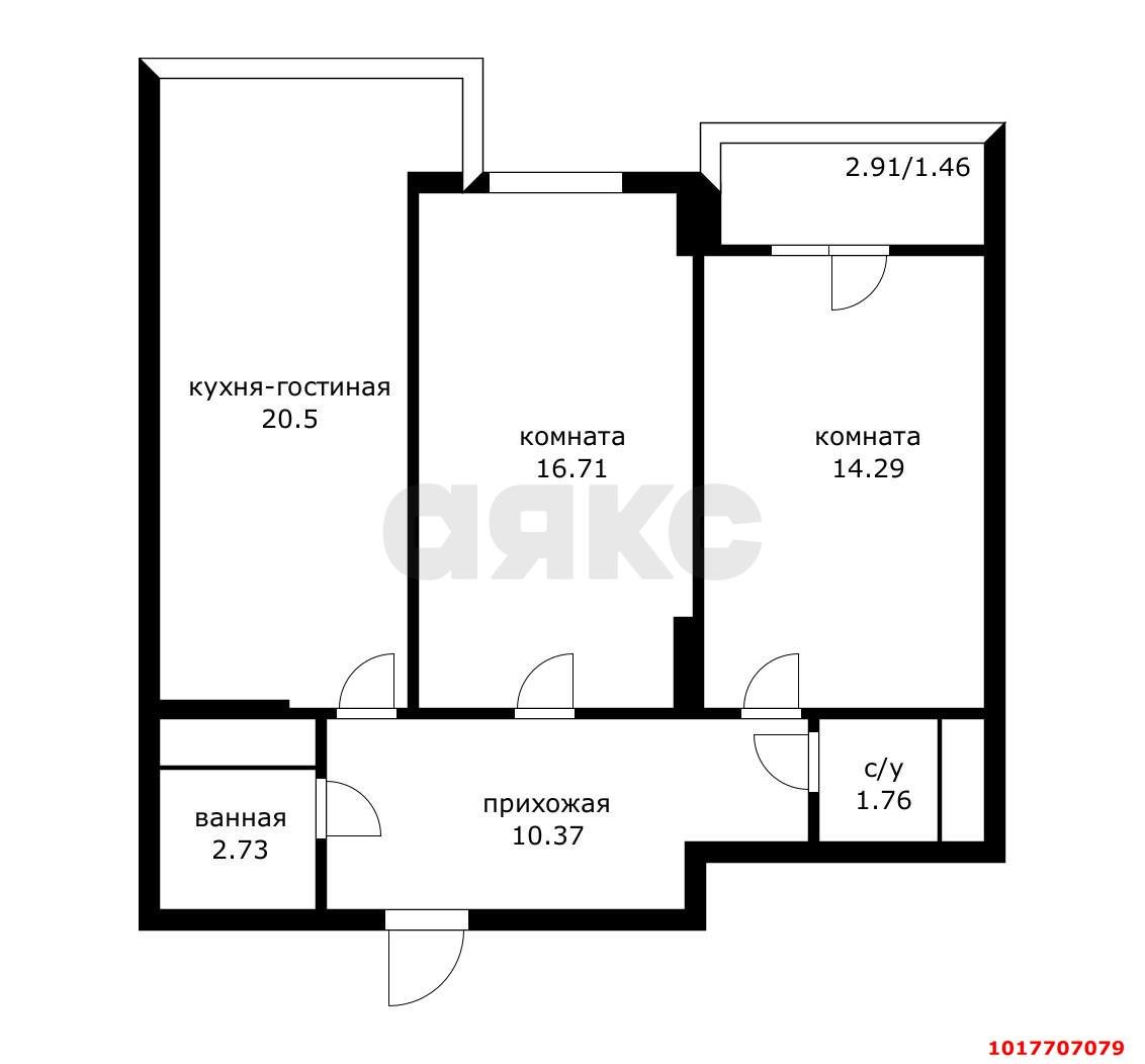 Фото №3: 2-комнатная квартира 67&nbsp;м², 5/16&nbsp;эт. - Краснодар, Прикубанский внутригородской округ, жилой комплекс Времена Года-2, мкр. имени Петра Метальникова, ул. Петра Метальникова, 26