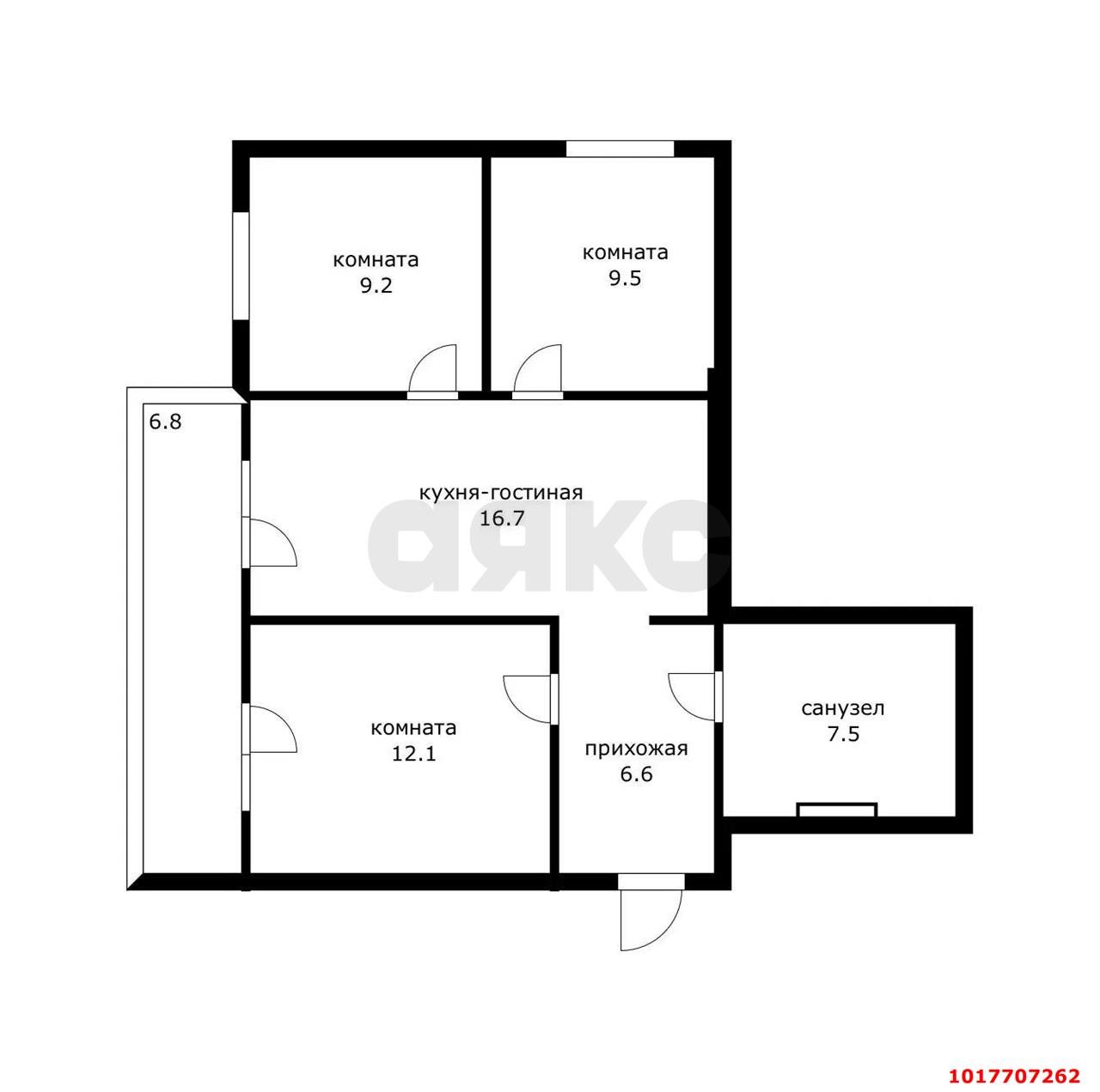 Фото №4: 3-комнатная квартира 65&nbsp;м², 3/6&nbsp;эт. - Новая Адыгея, мкр. ЖК Виноград 2, ул. Бжегокайская, 25/1к5